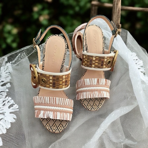 Coach Robin Raffia Sandals Size 8B - Picture 14 of 16